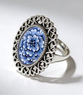 Silver Poecelain Ring