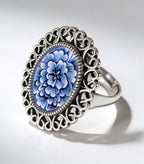 Silver Poecelain Ring