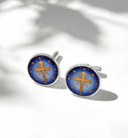 Porcelain Cufflinks (Cross) or "Personalise"