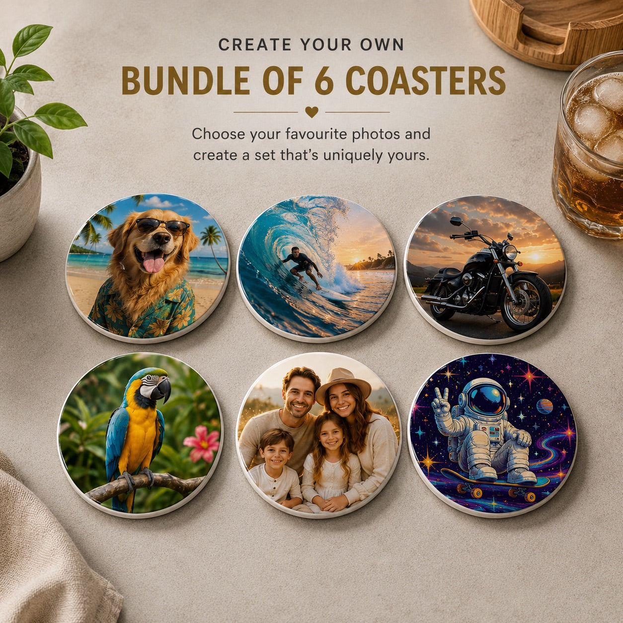 Bundle of 6 Coasters